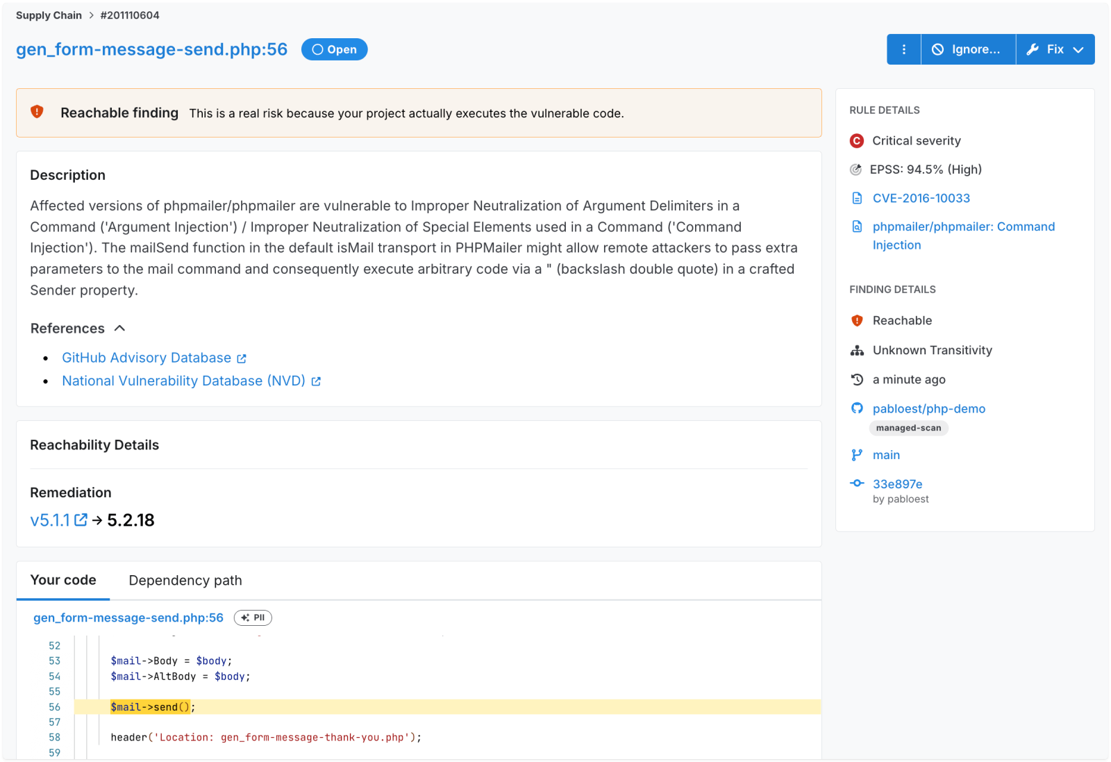 php reachability analysis
