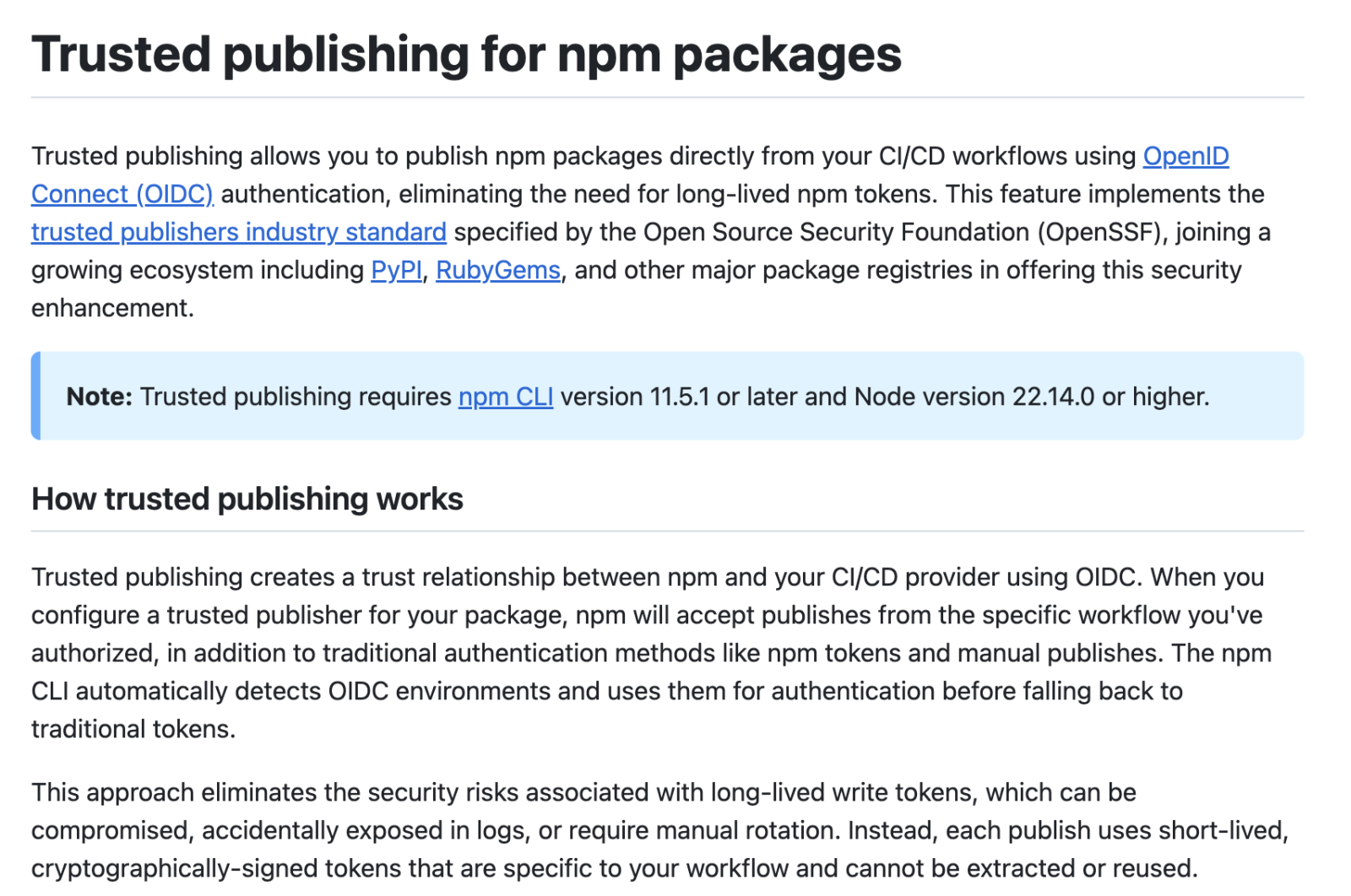 NPM Trusted Publishers