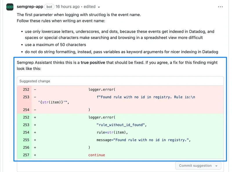 autofix code example