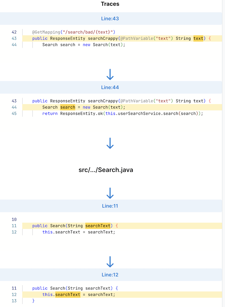 stack trace